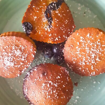 Airfried cocoblueberry muffins