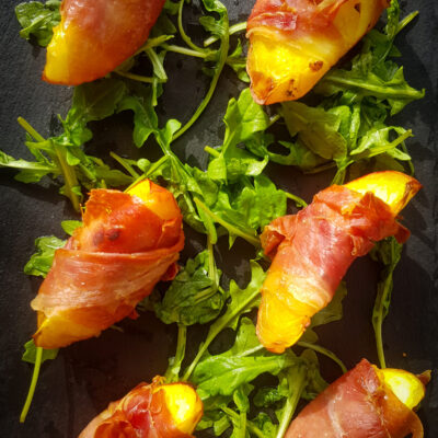 Prosciutto peaches
